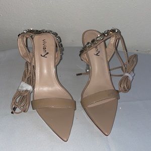 Vivianly Woman’s Lace Up Open toe Raisparent Stiletto Ankle wrap Heeled Sandal